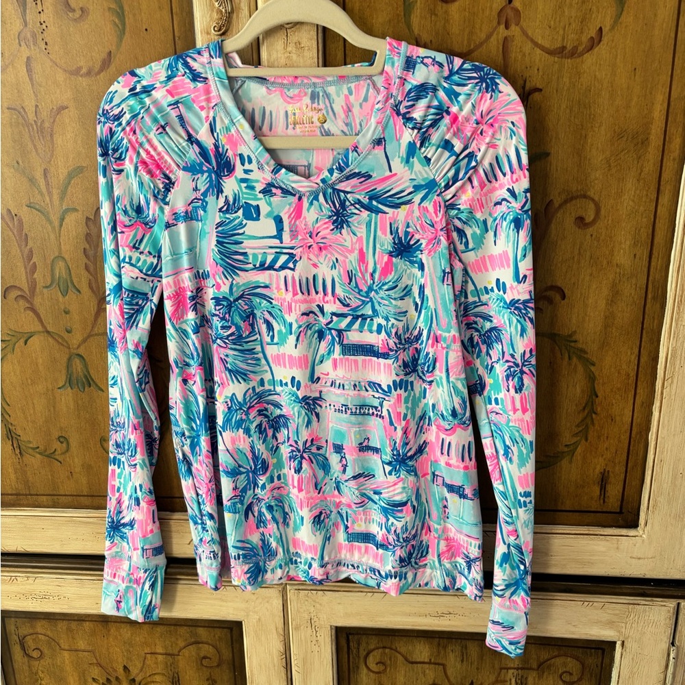 Lilly Pulitzer Pink and Blue Long Sleeve Top